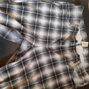 Plaid black and white stretchy pants